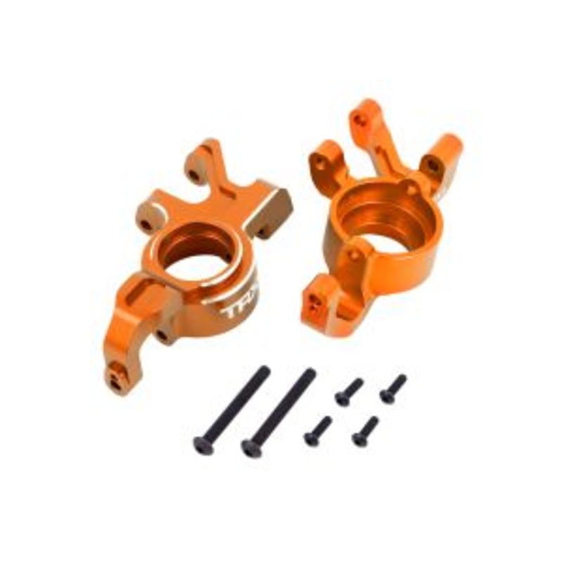 TRAXXAS 7836-ORANGE Steering blocks, 6061-T6 aluminum (orange-anodized), left & right