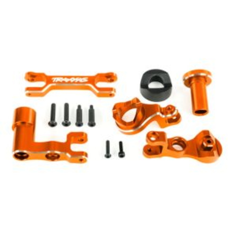 TRAXXAS 7843-ORANGE Steering bellcranks (left & right)/ draglink (6061-T6 aluminum, orange-anodized) (fits XRT)