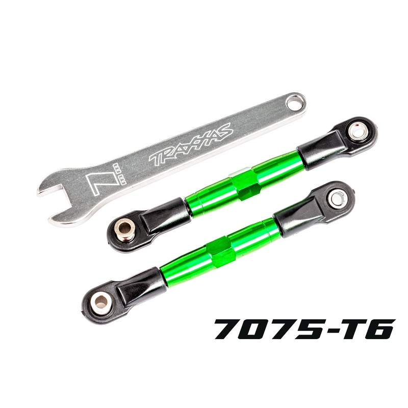 TRAXXAS 2444G Camber links, front (TUBES green-anodized, 7075-T6 aluminum, stronger than titanium) (2) (assembled with rod ends and hollow balls)/ aluminum wrench (1)