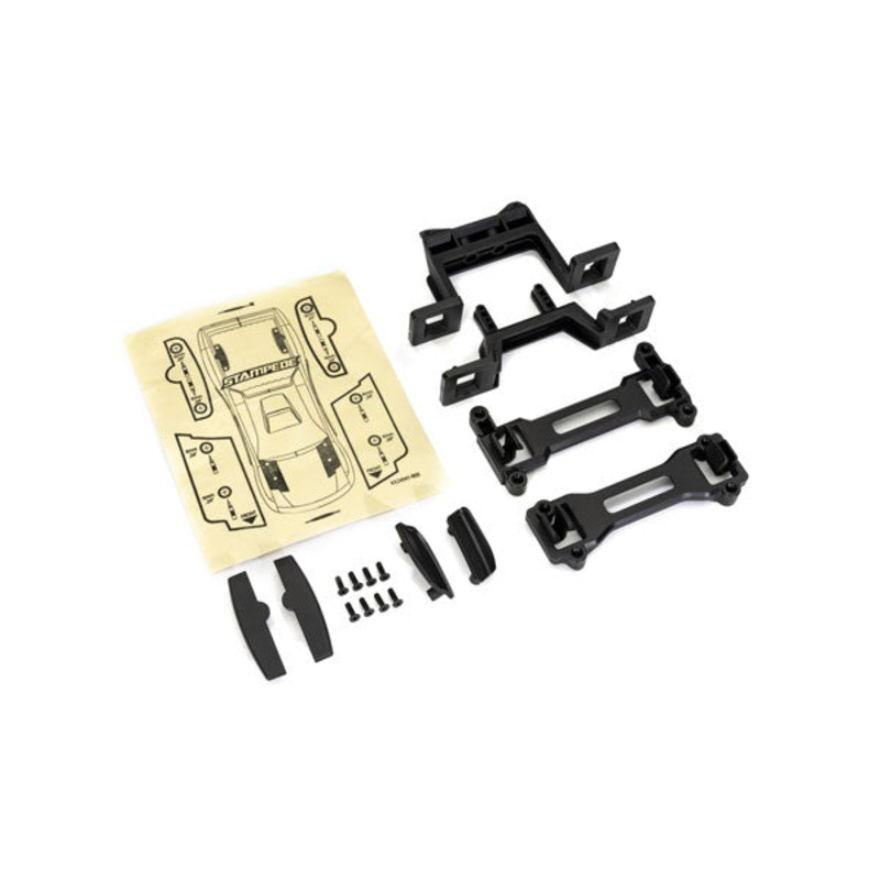 TRAXXAS 3619R Body conversion kit, Stampede (includes front & rear body mounts, latches, hardware) (for clipless mounting)