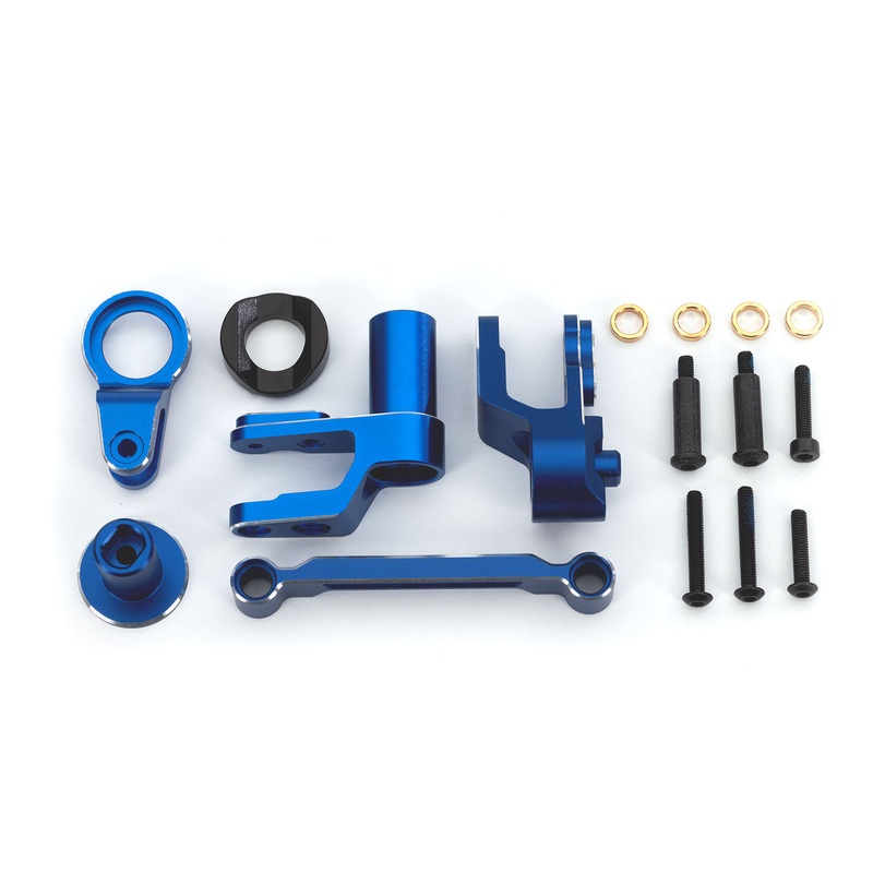 TRAXXAS 10246-BLUE Steering bellcranks, draglink (blue-anodized 6061-T6 aluminum)/ bellcrank bushing (1)/ 3x20mm BCS (with threadlock) (2)/ 3x20mm shoulder screws (with threadlock) (2)/ 3x15mm