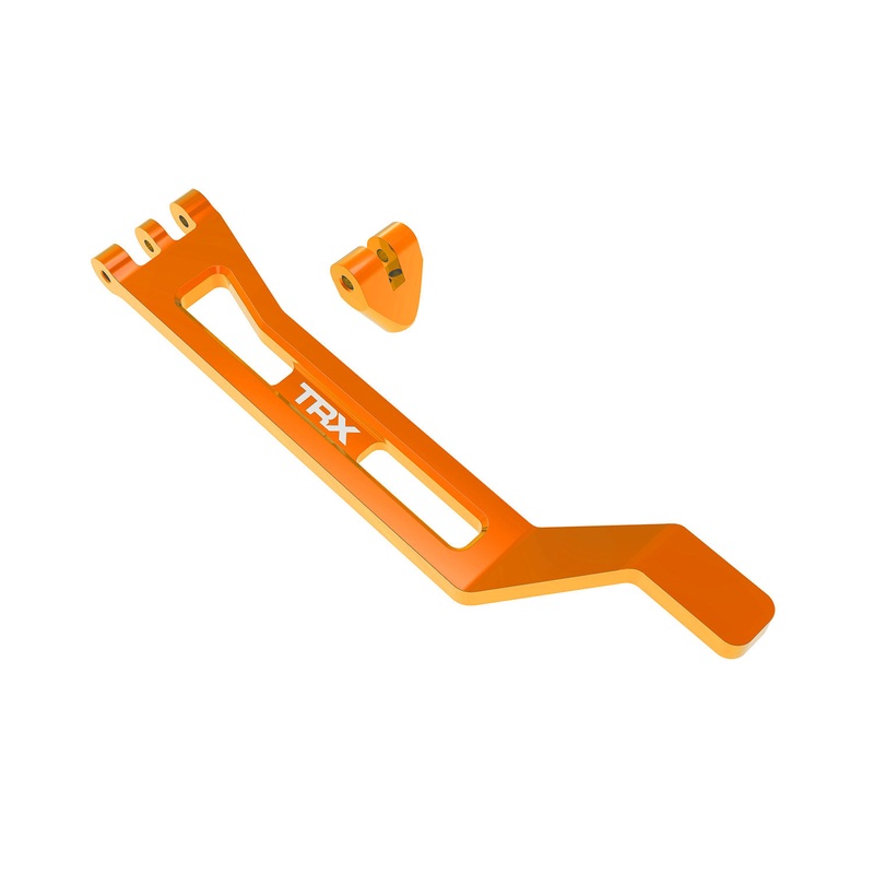 TRAXXAS 10726-ORANGE Battery hold-down, hold-down post (orange-anodized 6061-T6 aluminum)/ 3x15mm BCS (with threadlock) (1)