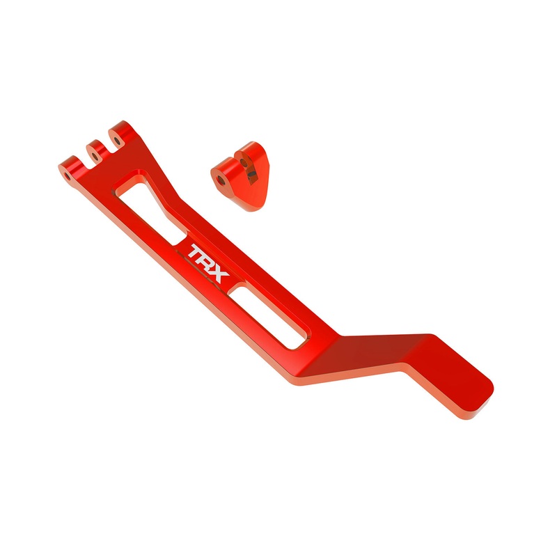 TRAXXAS 10726-RED Battery hold-down, hold-down post (red-anodized 6061-T6 aluminum)/ 3x15mm BCS (with threadlock) (1)