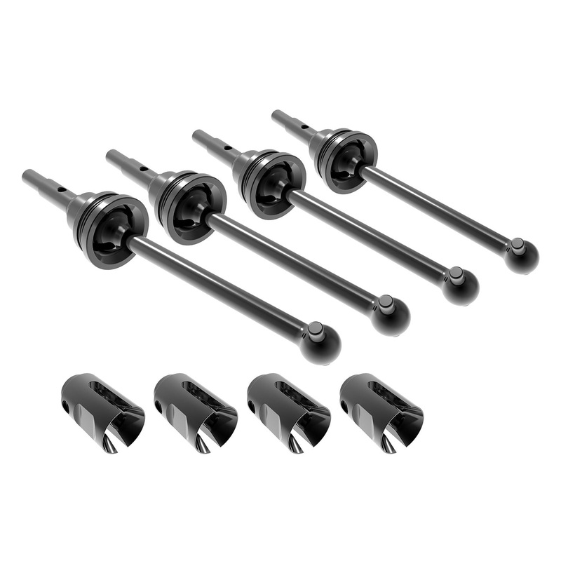 TRAXXAS 10750X Driveshafts, steel constant-velocity (assembled) front or rear (4)/ drive cups (4)/ screw pins (4)