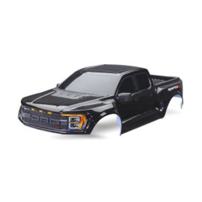 TRAXXAS 10112-BLACK Body, Ford Raptor R, complete (black) (includes grille, tailgate trim, side mirrors, decals, & clipless mounting) (requires #10124 & 10125 body mounts)