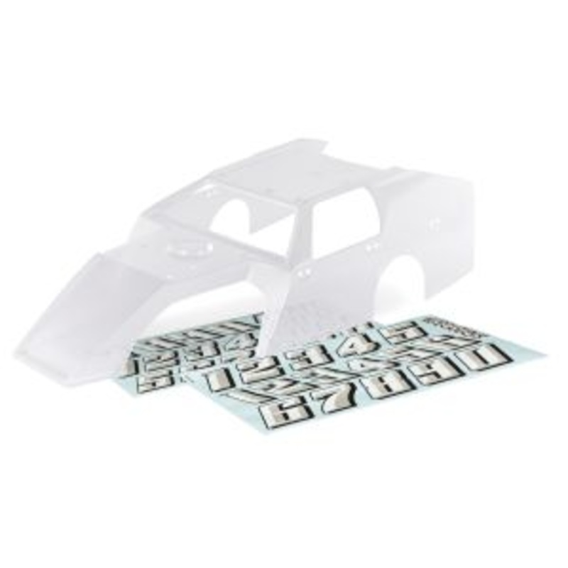 TRAXXAS 10411 Body, Slash Modified (clear, trimmed)/ decal sheets