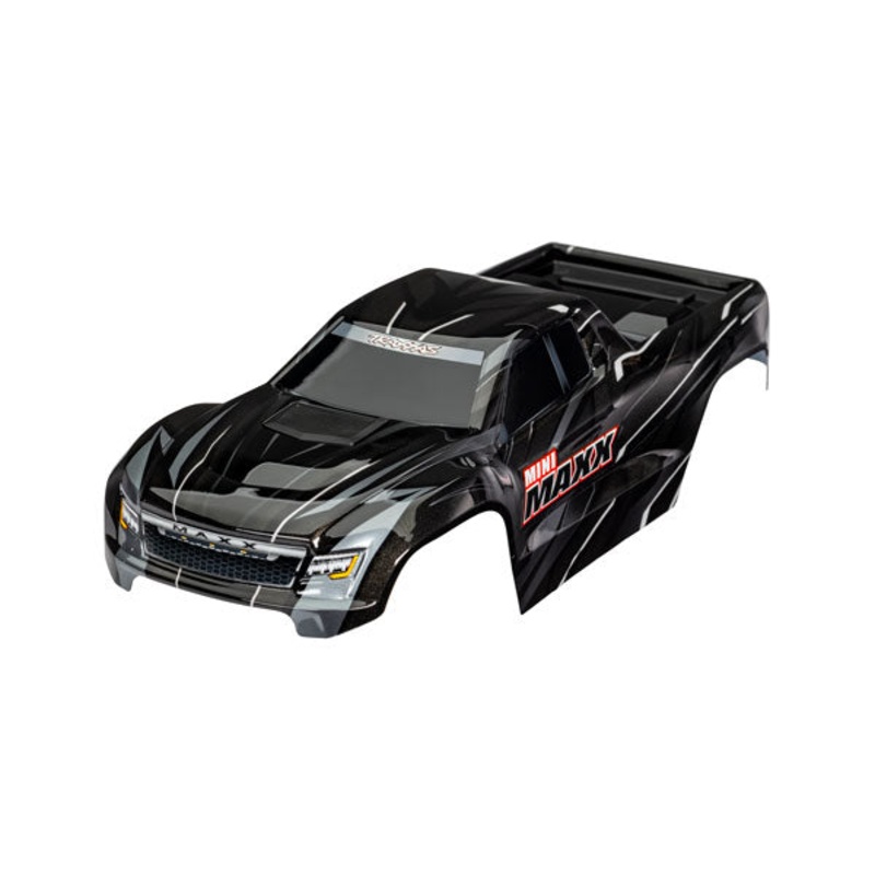 TRAXXAS 10711-BLACK Body, Mini Maxx, black (painted, decals applied)