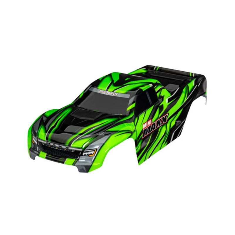 TRAXXAS 10711-GREEN Body, Mini Maxx, green (painted, decals applied)