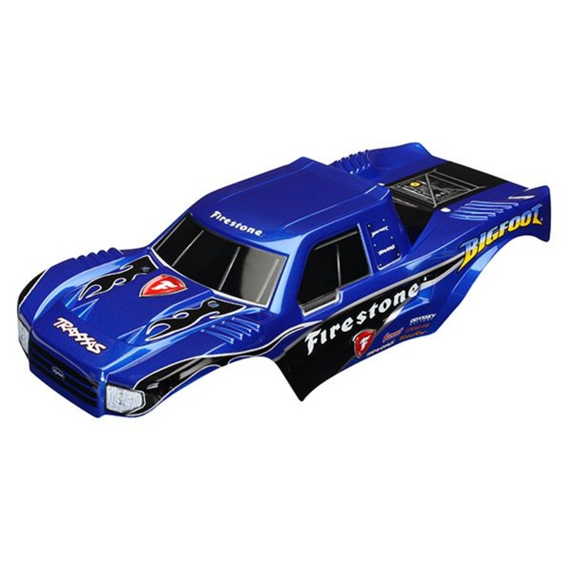 TRAXXAS 3658 Body, Bigfoot 4X4 Firestone, Officially Licensed replica (painted, decals applied)