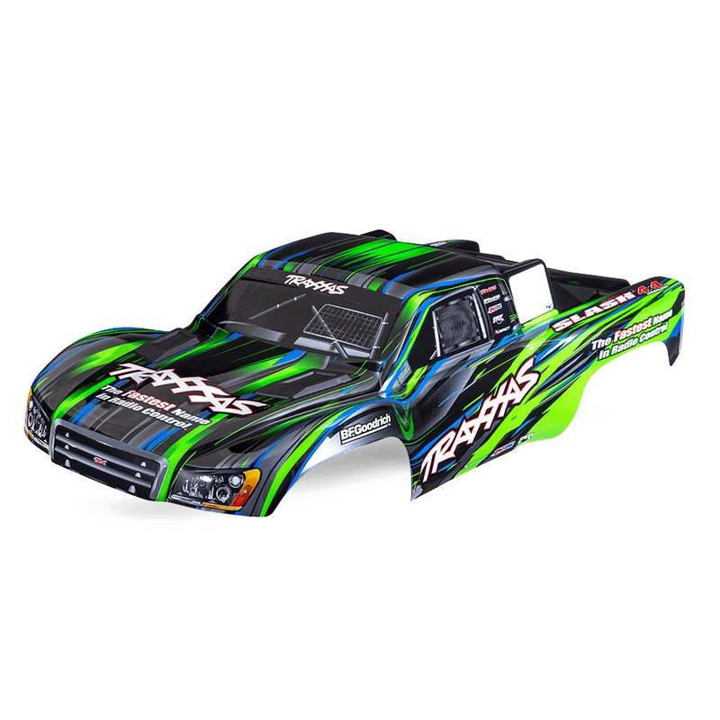 TRAXXAS 6932  Body, Slash 4X4 (painted, decals applied) (assembled with front & rear body mount latches for clipless mounting)