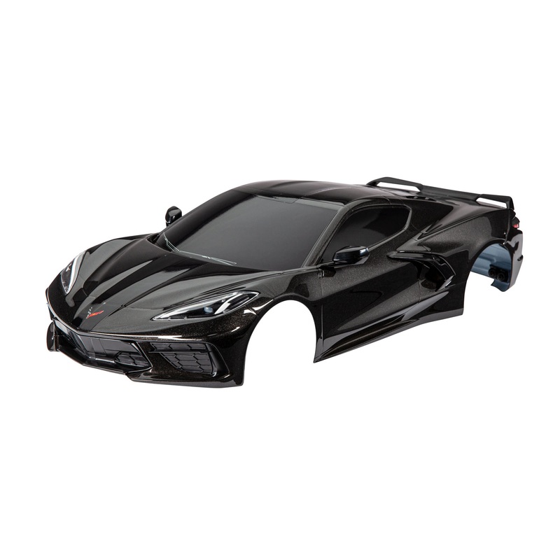 TRAXXAS 9311A Body, Chevrolet Corvette Stingray, complete (black) (painted, decals applied) (includes side mirrors, spoiler, grilles, vents, & clipless mounting)