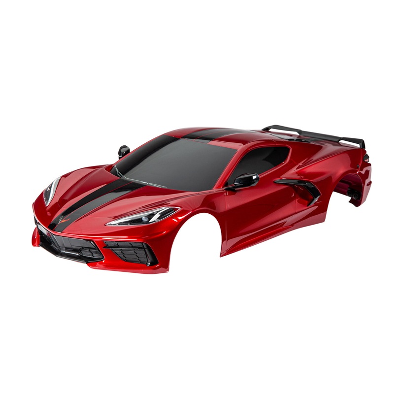 TRAXXAS 9311R Body, Chevrolet Corvette Stingray, complete (red) (painted, decals applied) (includes side mirrors, spoiler, grilles, vents, & clipless mounting)