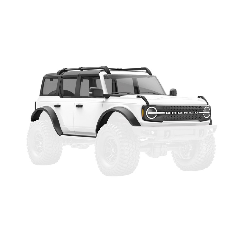 TRAXXAS 9711-WHITE Body, Ford Bronco, complete (assembled) (white) (includes grille, side mirrors, door handles, fender flares, windshield wipers, spare tire mount, & clipless mounting) (requires #9735 front & rear bumpers)