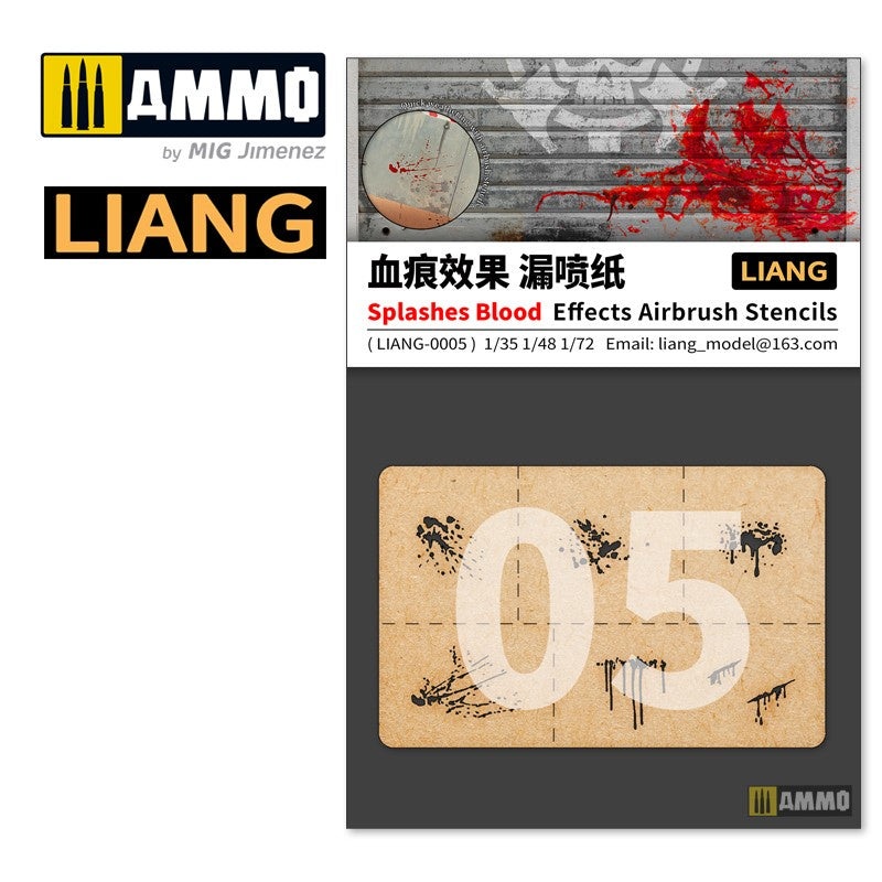LIANG - Splashes Blood Effects Airbrush Stencils
