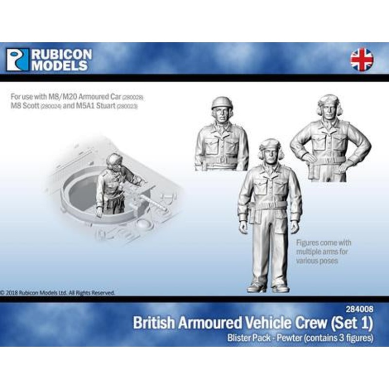 Rubicon Models - 1/56 UK Armoured Vehicle Crew (Set 1)