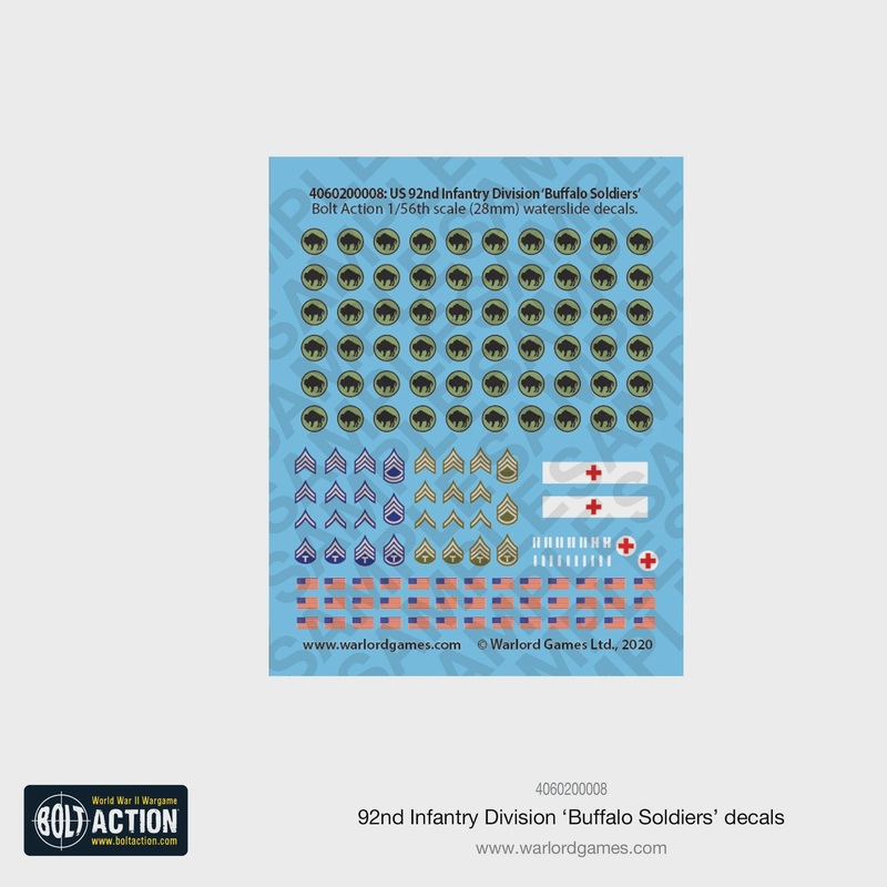 Warlord - Bolt Action Decals - 92nd Infantry Division