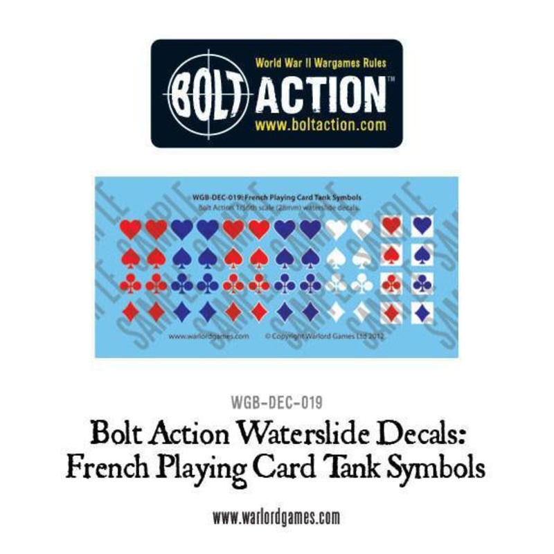 Warlord - Bolt Action Decals - French Playing Card Tank Symbols