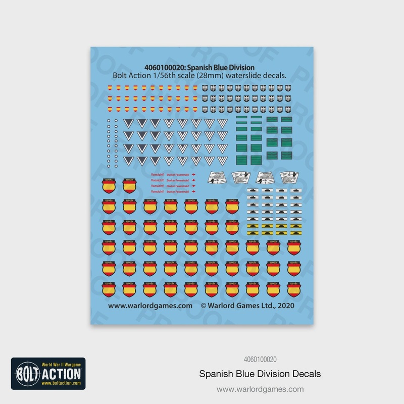Warlord - Bolt Action Decals - Spanish Blue Division