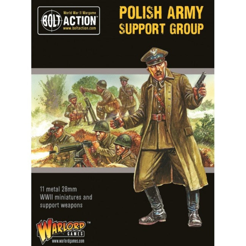 Warlord - Bolt Action  Polish Army Support Group (HQ Mortar & MMG)