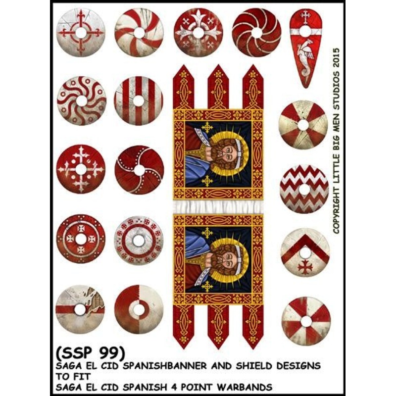 LBMS Transfers - EL Cid Spanish  Banner & Shield for 4point Warbands