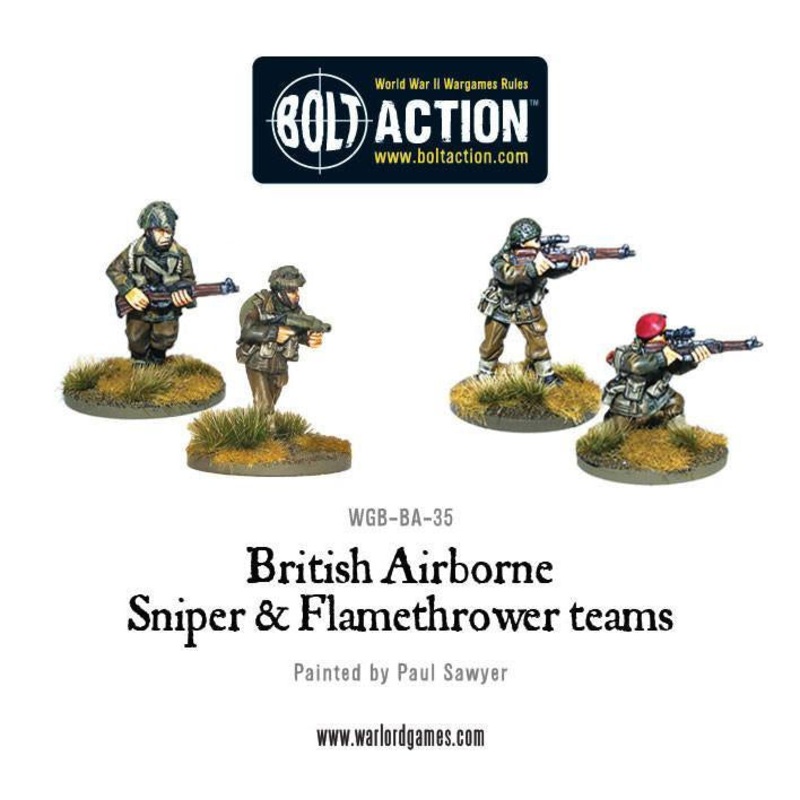 Warlord - Bolt Action  British Airborne Flamethrower and sniper teams