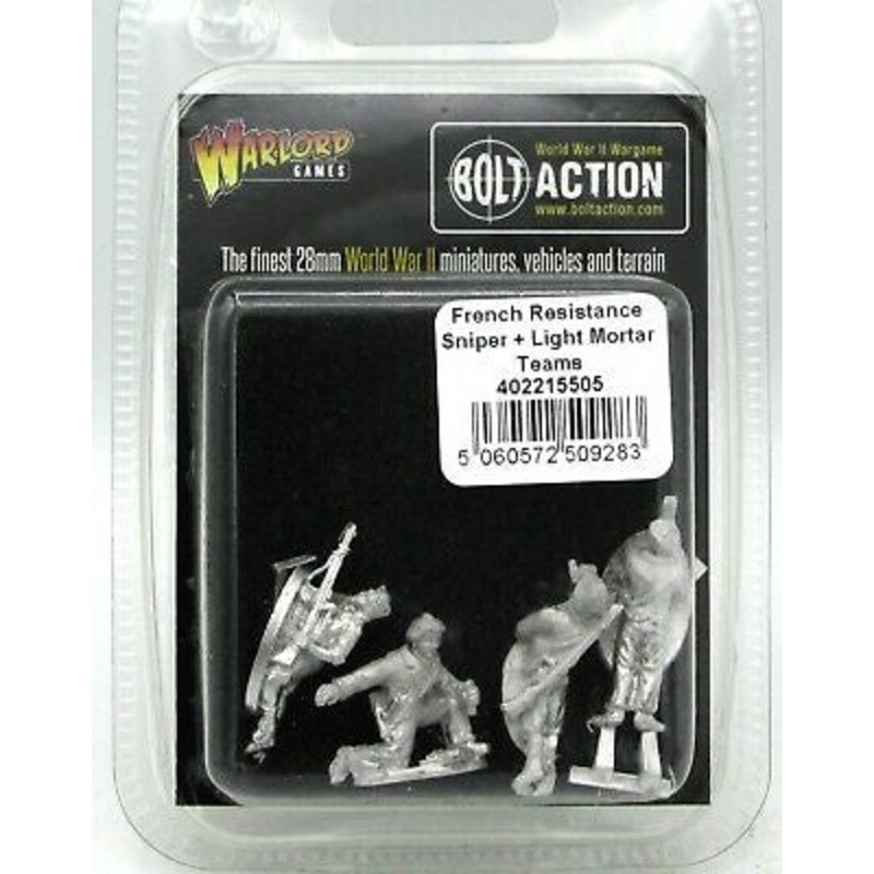 Warlord - Bolt Action  French Resistance Sniper and Light Mortar teams