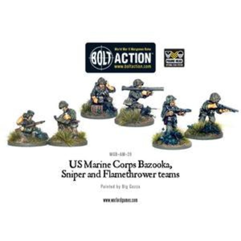 Warlord - Bolt Action  USMC Bazooka, Sniper & Flame Thrower Teams