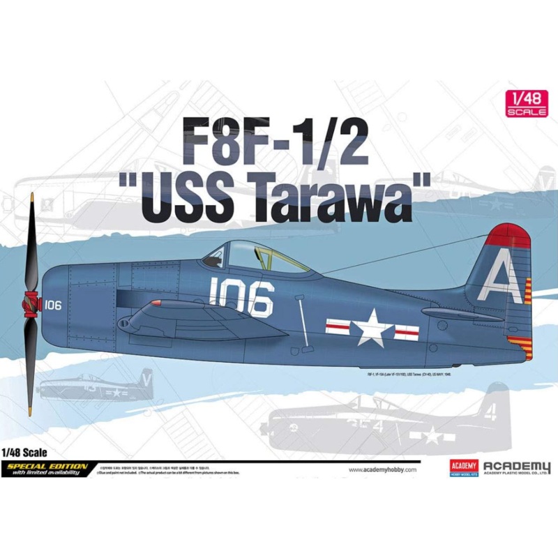 Academy - 1/48 F8F-1/2 USS Tarawa (Special Ed.)