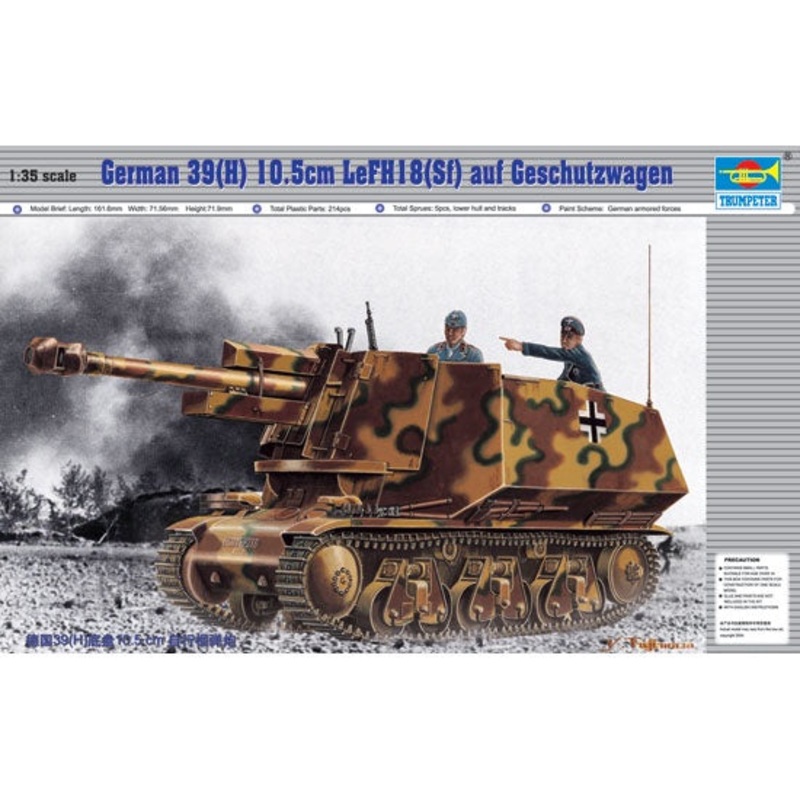 Trumpeter - 1/35 German 39(H) 10.5cm LeFH18(Sf) auf Geschutzwagen