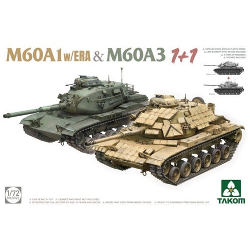 Takom - 1/72 M60A1 w/ ERA & M60A3 (1+1)