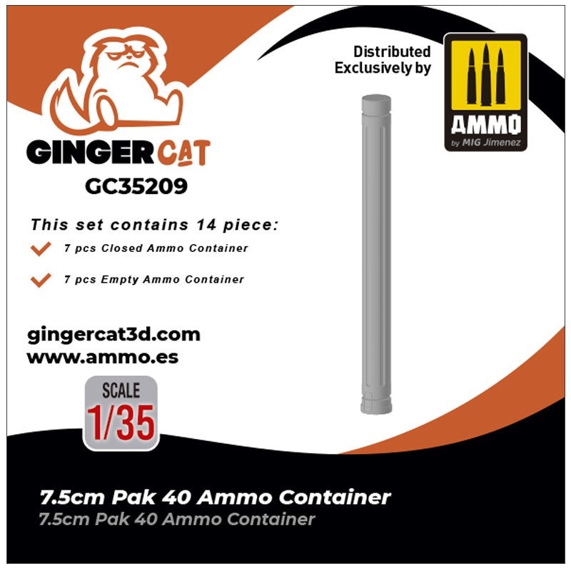 Gingercat - 1/35 7.5cm Pak40 Ammo Container (14pcs)