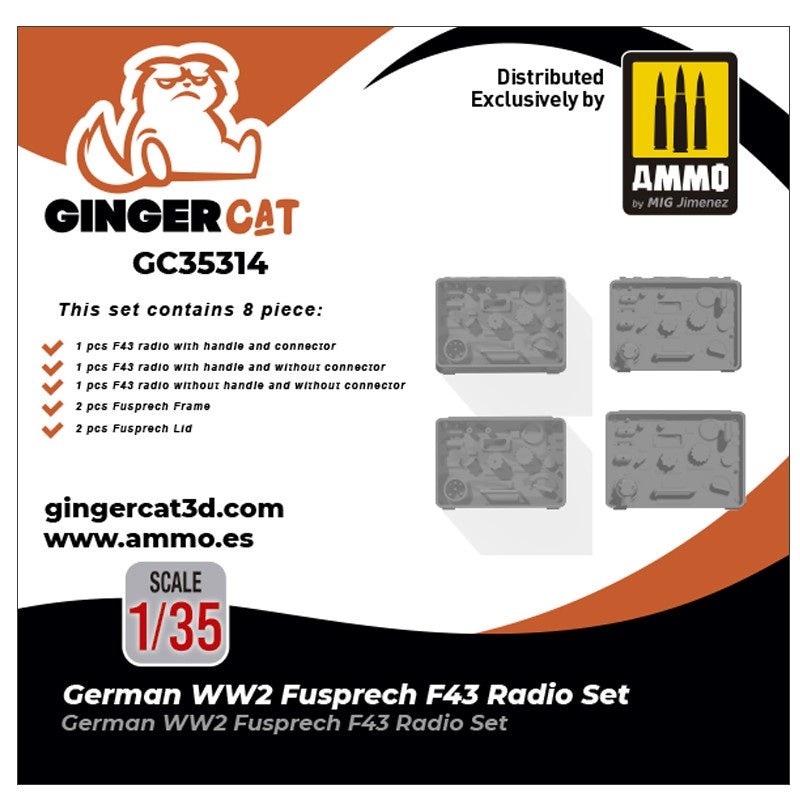 Gingercat - 1/35 German WWII Fusprech F43 Radio Set (8pcs)