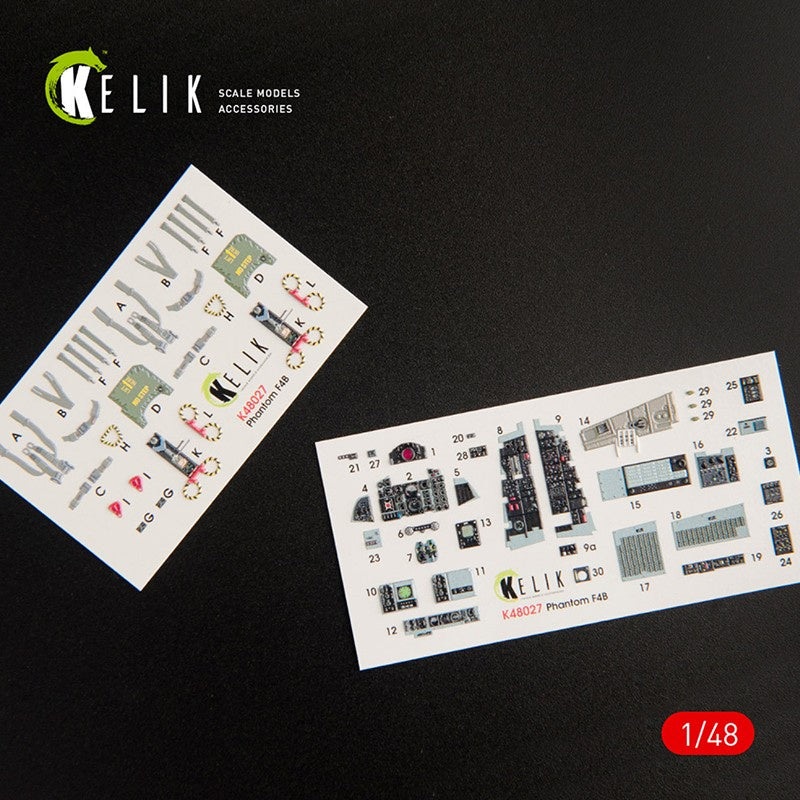 Kelik - 1/48 F-4B Interior 3D Decals (for Tamiya kit)