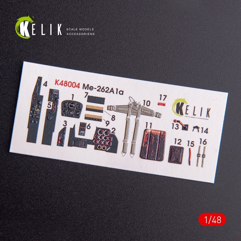Kelik - 1/48 ME-262A1 interior 3D Decals (for Tamiya Kit)