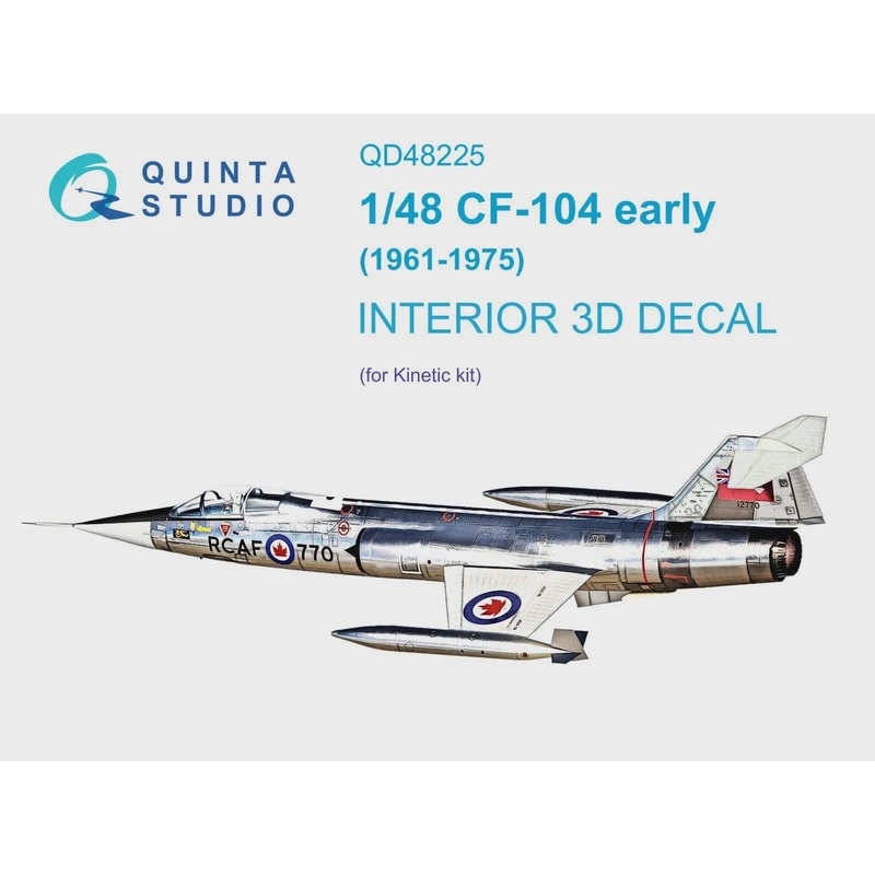Quinta Studio QD48225 - 1/48 CF-104 Early 3D-Printed & Coloured Interior (Kinetic)