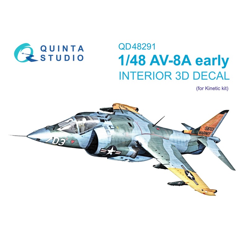 Quinta Studio QD48291 - 1/48 AV-8A Early 3D-Printed & Coloured Interior (for Kinetic kit)