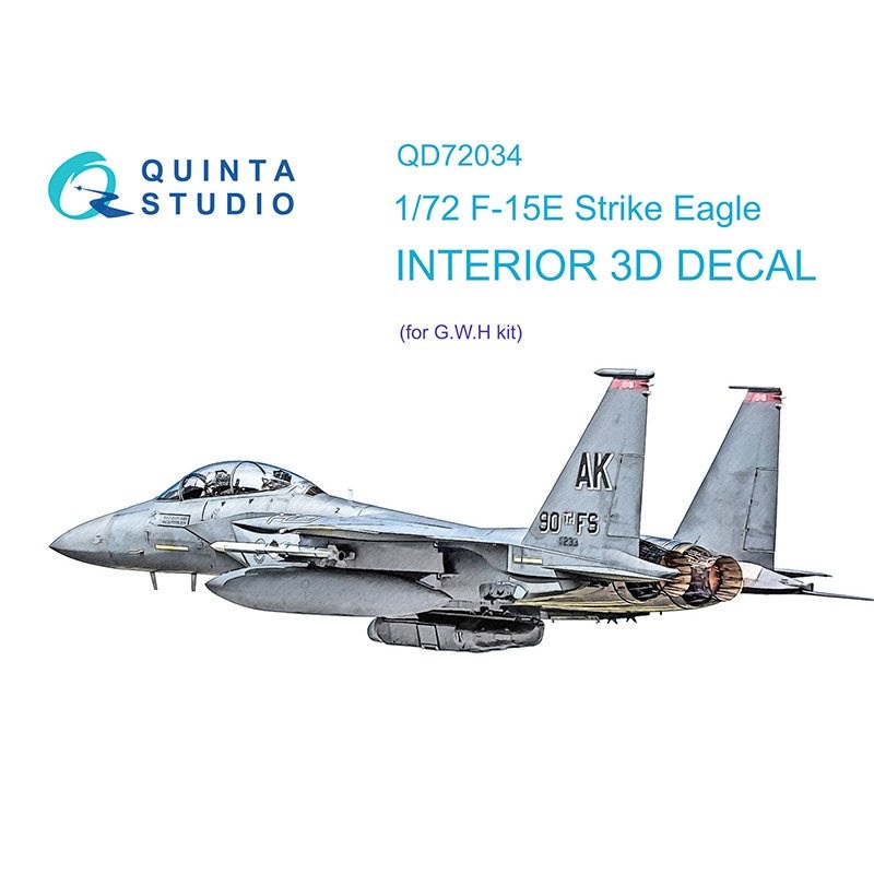 Quinta Studio QD72034 - 1/72 F-15E 3D Coloured Interior  (GWH)