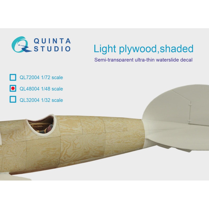 Quinta Studio QL48004 - 1/48 Light Plywood Decal - Shaded