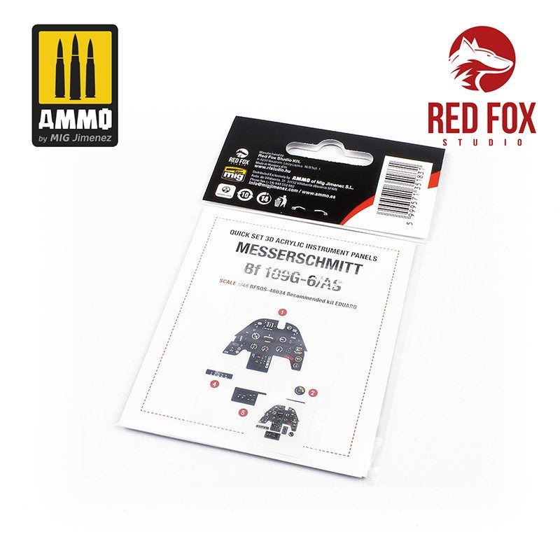 Red Fox Studio 48034 - 1/48 Messerschmitt Bf 109G-6 AS (for Eduard kit)