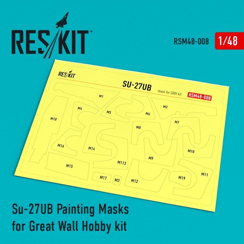 Reskit - 1/48 Su-27UB Pre-Cut Masks for GWH kit (RSM48-0008)