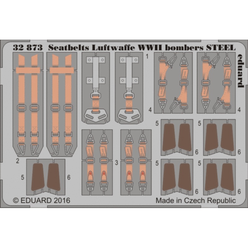Eduard - 1/32 Seatbelts Luftwaffe WWII bombers (Color Photo-etched) 32873