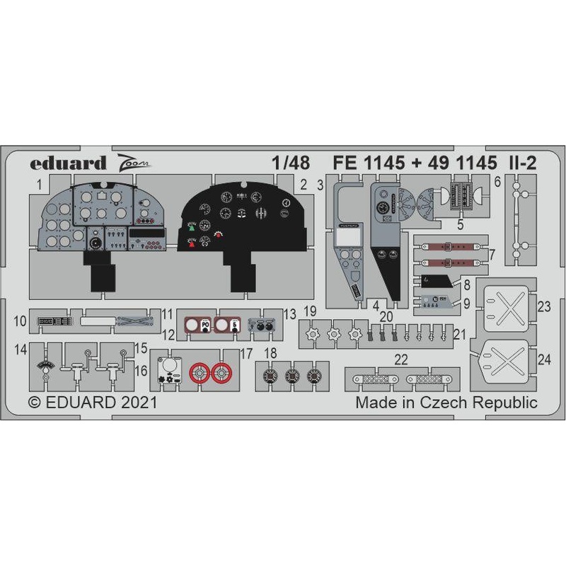 Eduard - 1/48 Il-2 (Color Photo-etched)(for Zvezda) FE1145