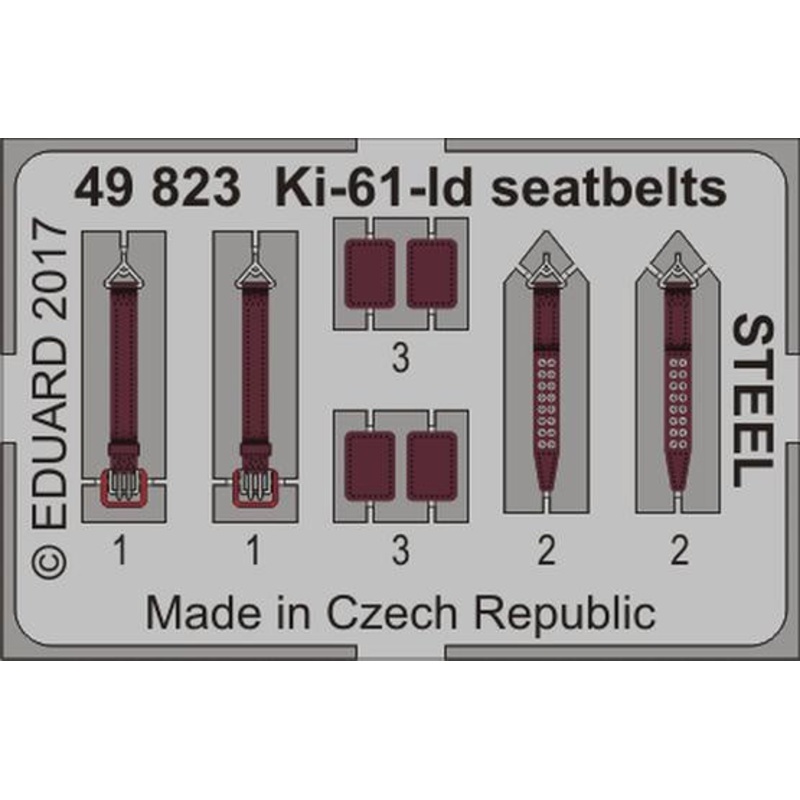 Eduard - 1/48 Ki-61-Id Seatbelts STEEL (Color Photo-etched)(for Tamiya) 49823