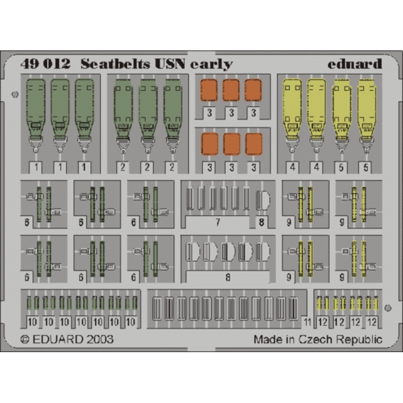 Eduard - 1/48 Seatbelts USN Early (Color Photo-etched) 49012