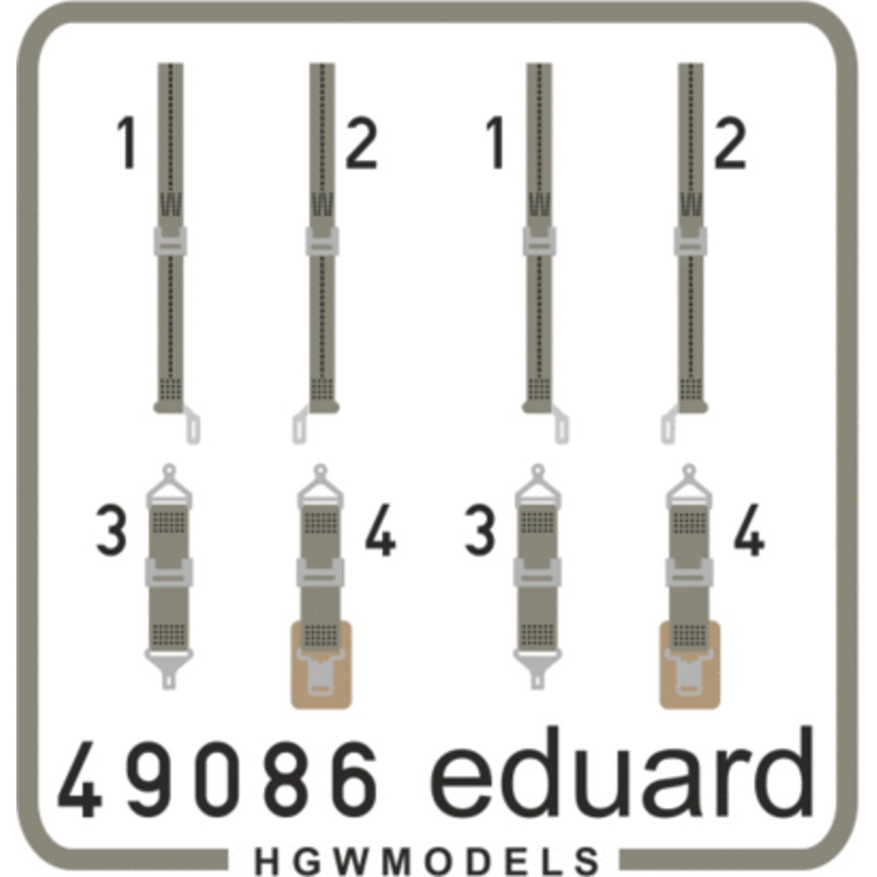 Eduard - 1/48 Seatbelts USN WWII Green SUPERFABRIC 49086