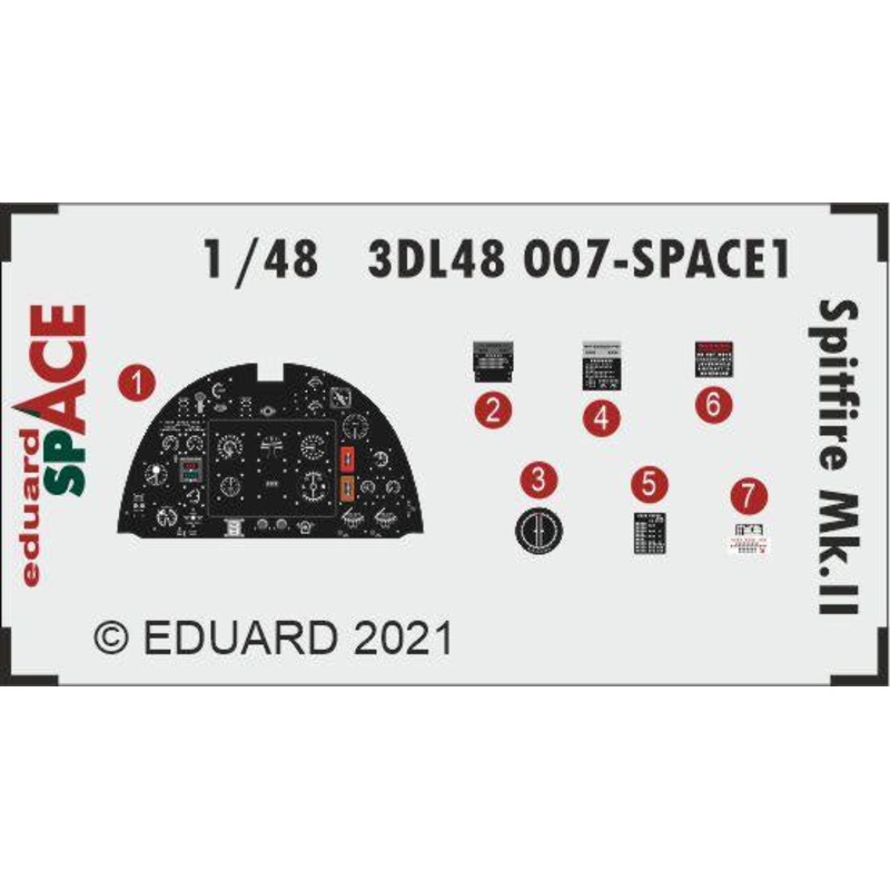 Eduard - 1/48 Spitfire Mk.II SPACE set (for Eduard) 3DL48007