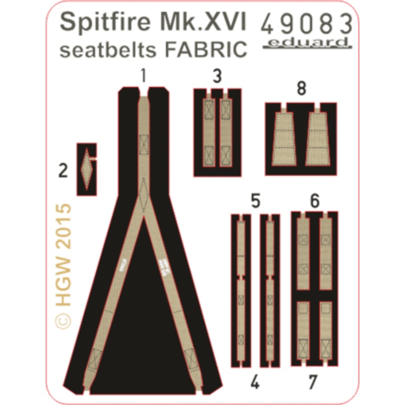 Eduard - 1/48 Spitfire Mk.XVI Seatbelts FABRIC (for Eduard) 49083