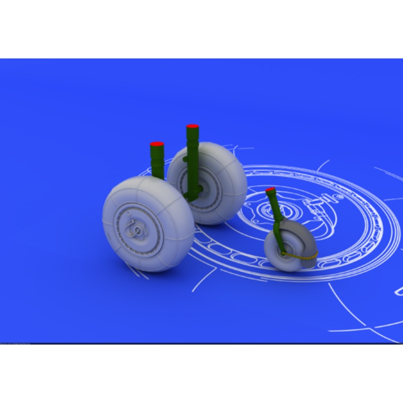 Eduard - 1/72 Ju 88 Wheels Late  Brassin set (for Revell) 672014