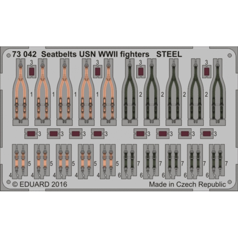 Eduard - 1/72 Seatbelts USN WWII fighters STEEL (Color Photo-etched) 73042