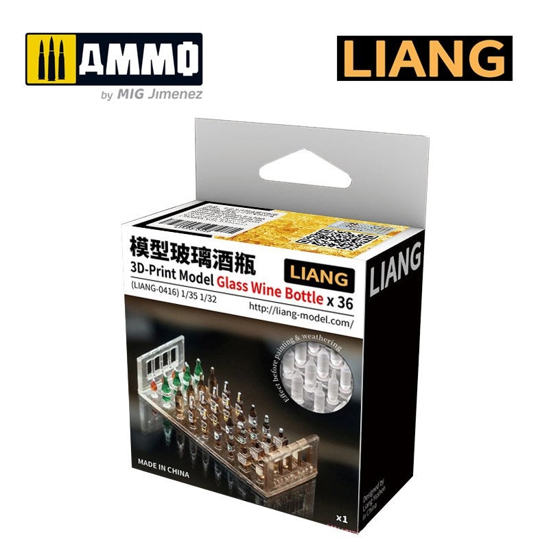 LIANG - 3D-Print Model Glass Wine Bottle x 36